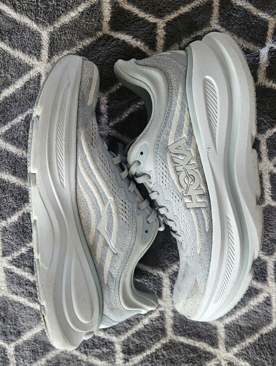 Hoka One One Shoes - Hoka Bondi 9 Hoka One One Womens Pale Blue/Gray Running Sneakers Size 10B